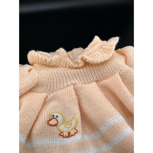 VTG Cabbage Patch Kids Peach Ducky Dress Top Doll CPK Knit Outfit 1983 Coleco - Picture 3 of 10